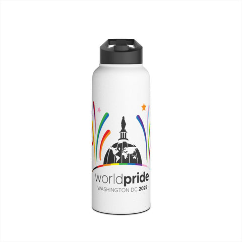 32oz Stainless Steel Water Bottle - WorldPride 2025 Limited Edition - White